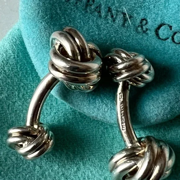 Vintage Tiffany's Double Knot 925 Sterling Silver Mens/Ladies Cuff Links